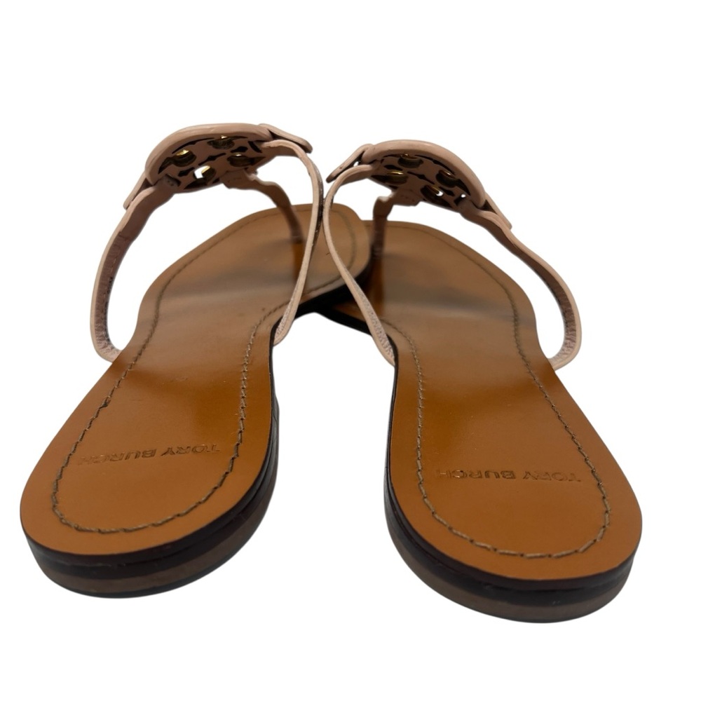 Tory Burch Blush Pink Miller Thong Sandals with Gold Logo - Picture 2 of 6